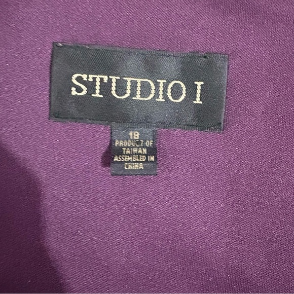 Studio I Purple Beaded Embellished Evening Blouse Top Long Sleeve Sz 18 Chiffon - Picture 3 of 14